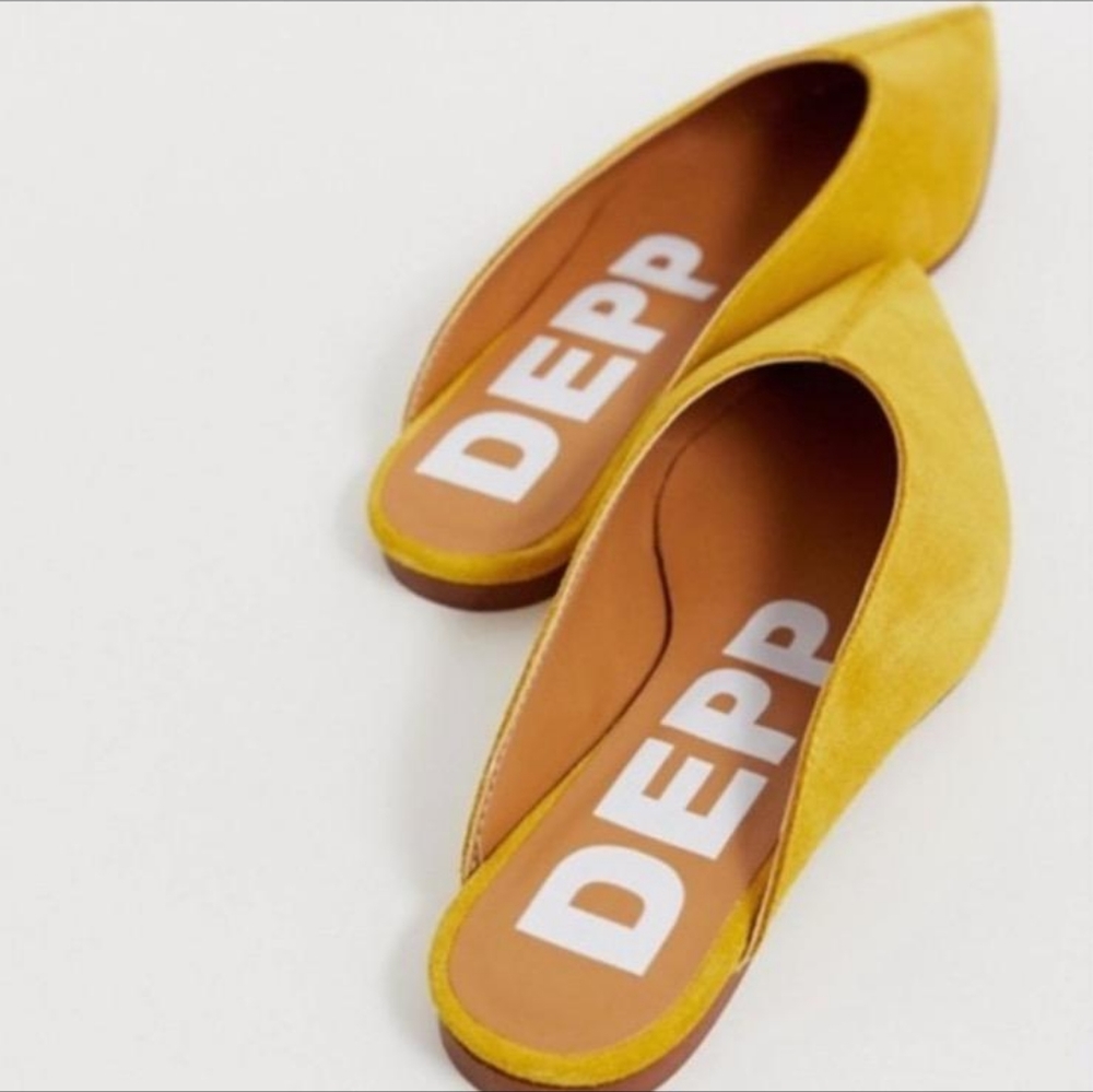 Depp Mustard Suede Flats